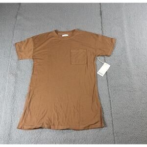 New Mate The Label Dress Xs Brown Tencel Sleep Tee Dress Organic One Pocket